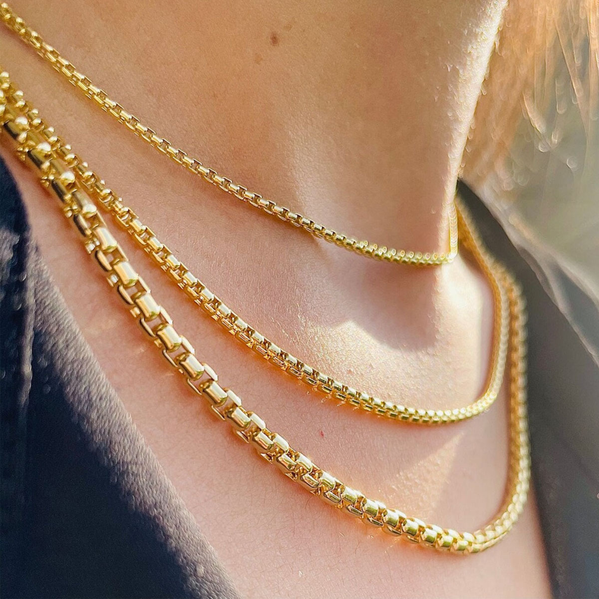 Wholesale Jewelry Simple Style Geometric Solid Color Titanium Steel Chain Necklace display picture 4