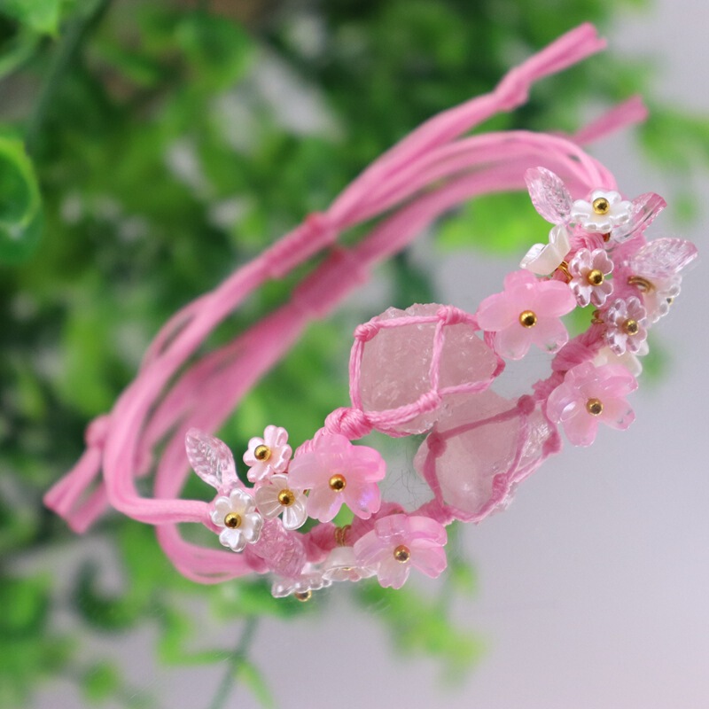 新中式莫奈花园蝴蝶碎石手链编织手绳森系治愈小红书同款编织手饰|undefined