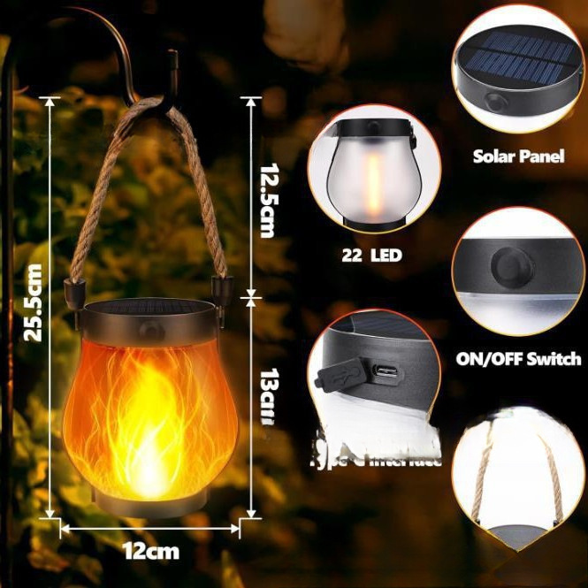 跨境新品 Flickering flame garden lamp 闪烁火焰花园灯|undefined