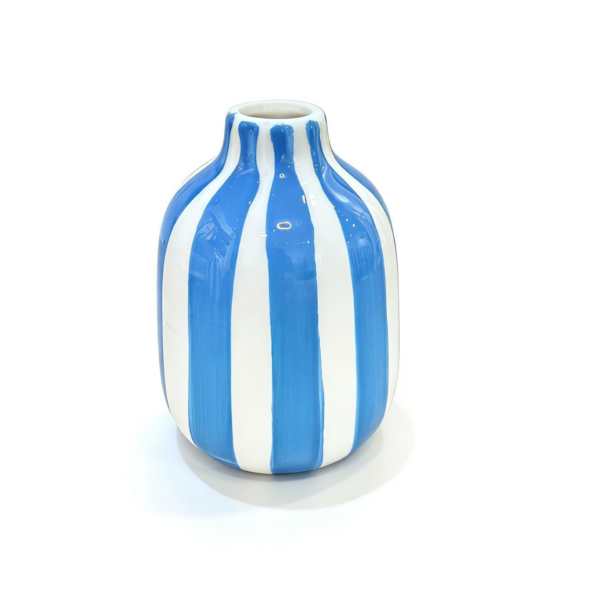 Nórdico simple azul diamante jarrón de cerámica alta sensación de lujo ligero punto de onda arreglos de flores decoración de la sala de estar una alquiler
