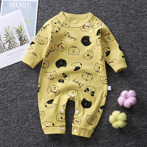 Baby cotton crawler suit spring and autumn baby one-piece suit, diaper cover for newborn babies, children's clothing wholesale