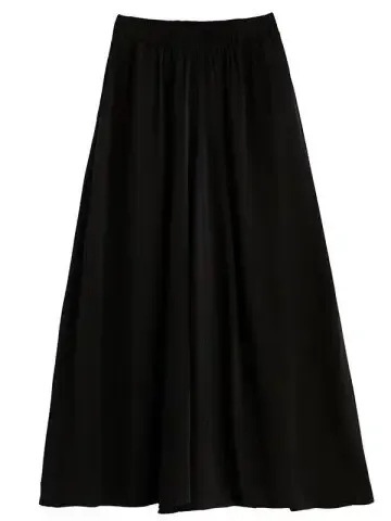 Extra-large code women's loose casual straight-leg pants 300 pounds fat-hiding elastic high-waist flowing wide-leg skirt for women