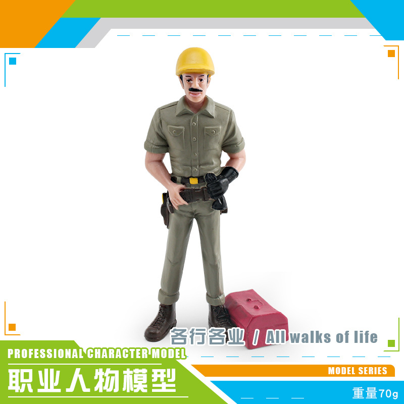 Simulación transfronteriza modelo de personaje profesional médico enfermeras trabajadores de la construcción maestros cocineros policiales muñecas de arena adornos