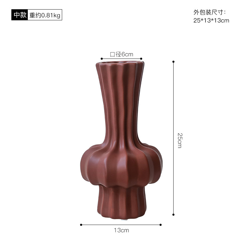 Morandi moderno vasos de cerámica estriados decoración de estudio sala de estar flor geométrica decoración de sala de alojamiento modelo