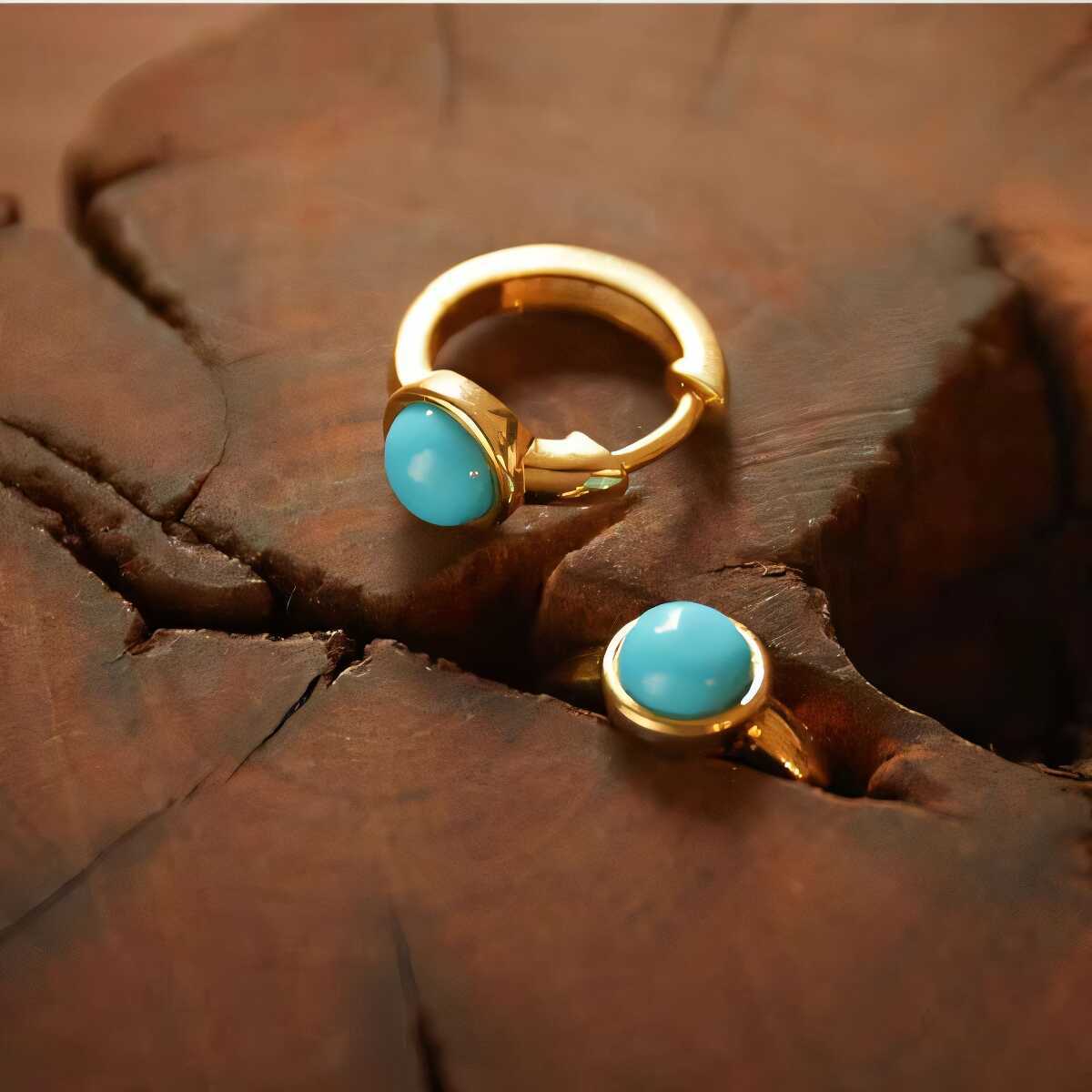 Ethnic retro minimalistic turquoise elegant earrings for men and…