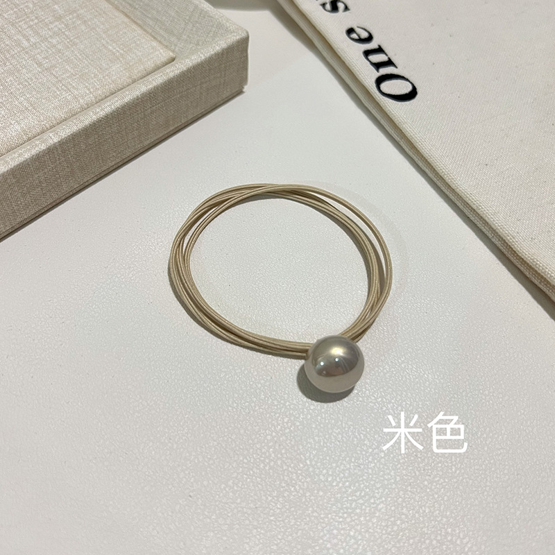 3가닥 로프 진주고무밴드 [베이지]