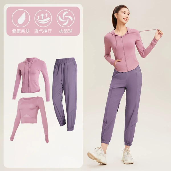 [Long sleeve] Light purple three -piece set TC31636