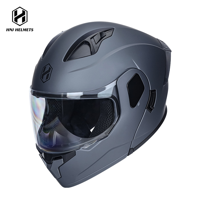 3C Certified Flip-Up Helmet Universal – Universal Motosiklet kaskı (dəbilqə) - ch-103-matte-honda-gray-m