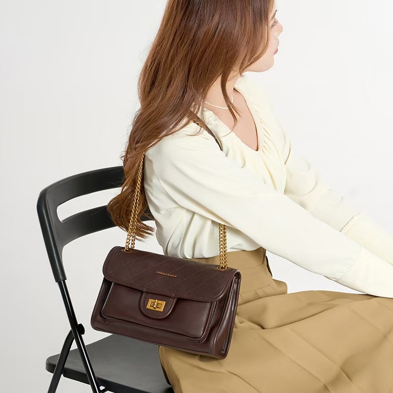 I.T ifashi on小香風菱格チェーンバッグ女2024秋冬新作ファッション百肩斜めショルダーバッグ