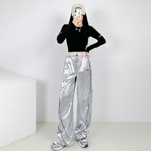 Fashion Brand Hip-Hop Couple's Bright Face Pocket Covers Jazz Dance Dance Sweat Slimming Casual Sports Covers
