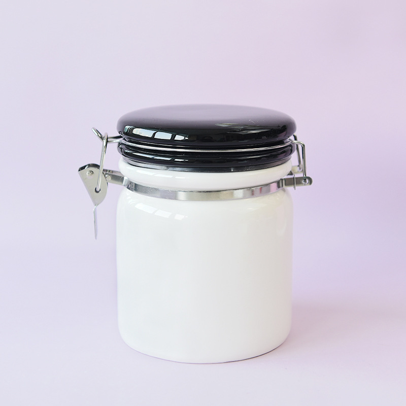 Tarro sellado con hebilla Tarro de almacenamiento grande con tapa Tarro de té redondo Tarro de almacenamiento de granos integrales de alimentos Subenvasado