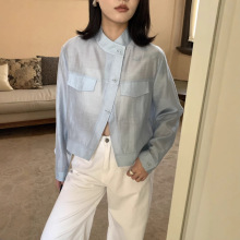 春上新【CH】意法混纺夹克式衬衫小众设计感短外套设计感上衣