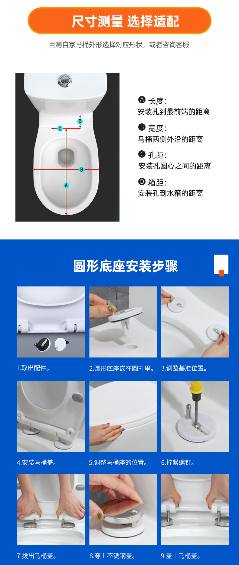 The manufacturer's upper and lower installation toilet seat covers, quick-release toilet seat covers for bathrooms, thickened slow-lowering toilet seat covers undefined