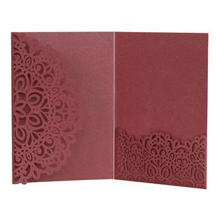 Export in stock European Invitation Carving Blessing Greeting Card Wedding Hollow Cutting Paper-cut Invitation Card Factory Wholesale