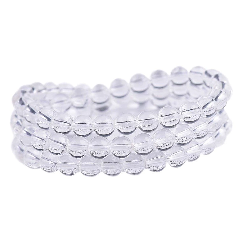 Натуральные белые хрустальные бусины Будды Jingyao, 108 бусин, ручные молитвенные четки, многорядный хрустальный браслет, браслет «Семь сокровищ»