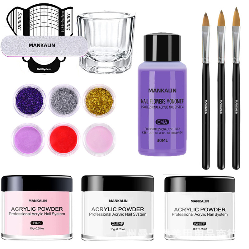 Manicure Set Complete Set Acrylic Nail Polish Set Crystal Liquid Extension Crystal Nail Set