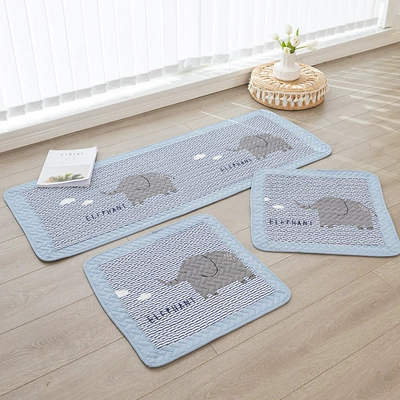 Pure Cotton Car Seat Cushion Three-Piece Set for All Seasons, Original Single-Piece Non-Slip Seat Cushion Without Backrest, Single-Piece Car Seat Cushion (Seat cushion, seat cover) - pure-cotton-cute-little-elephant-5050cm-front-row-single-piece