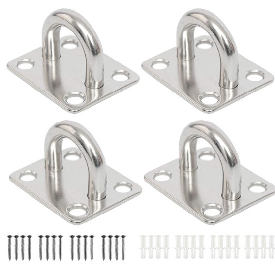 不锈钢方扣 方形吊床挂钩  瑜伽户外运动五金配件 带螺钉膨胀销