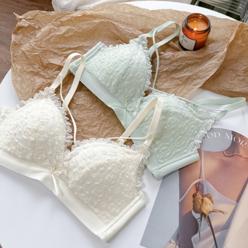 Underwear Women's No Steel Ring Small Chest Gathering Pure Desire Wind Crossed Beauty Bra Gathering Parammary Anti-Sagging Beauty Back Bra Underwear