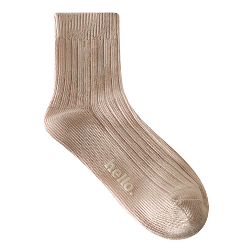 suxinaimin autumn and winter new macaron Japanese socks small fresh Korean cream Zhuji mid-tube cotton socks