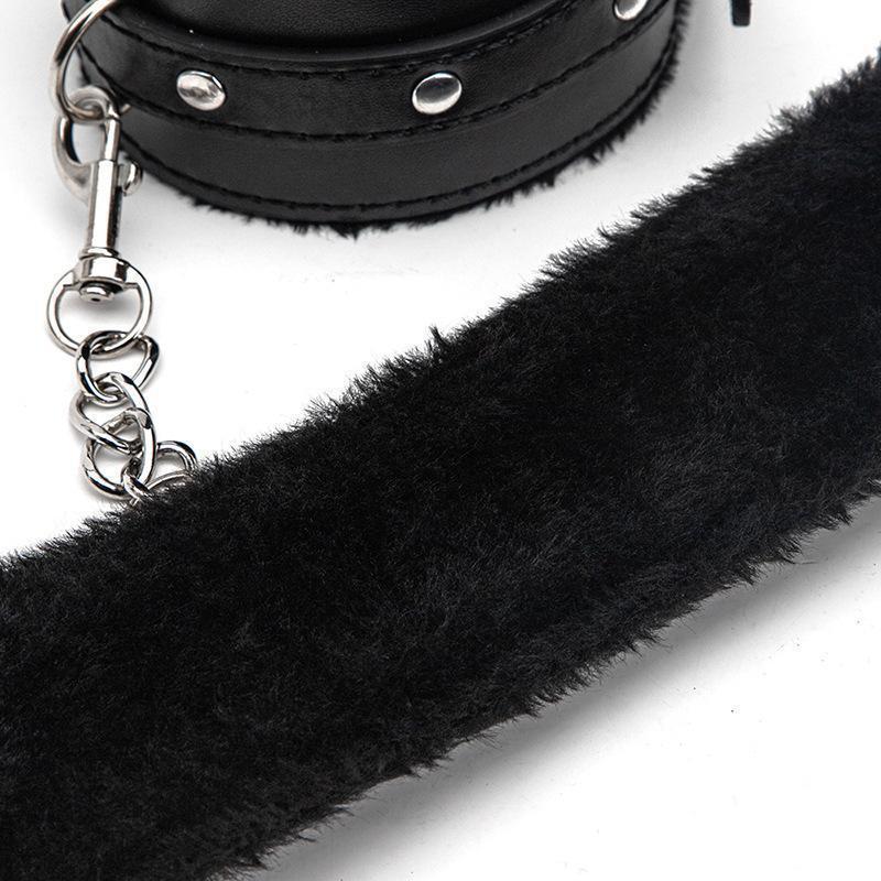 Cereza esposas de azúcar SM conjunto de ataduras esposas de mujeres esclavitud hebilla cruzada de peluche 3 piezas conjunto para enseñar a mujeres adultos