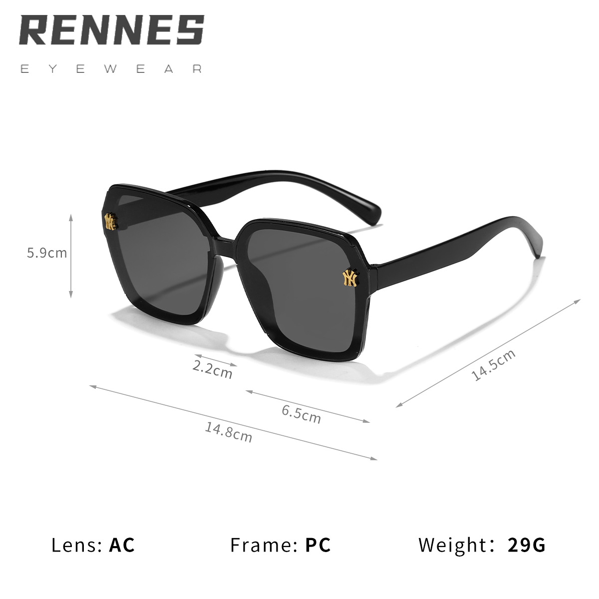 Nuevos accesorios de metal pequeños de aspecto facial de Marco elegante de estilo coreano para mujer de moda gafas de sol al aire libre a juego