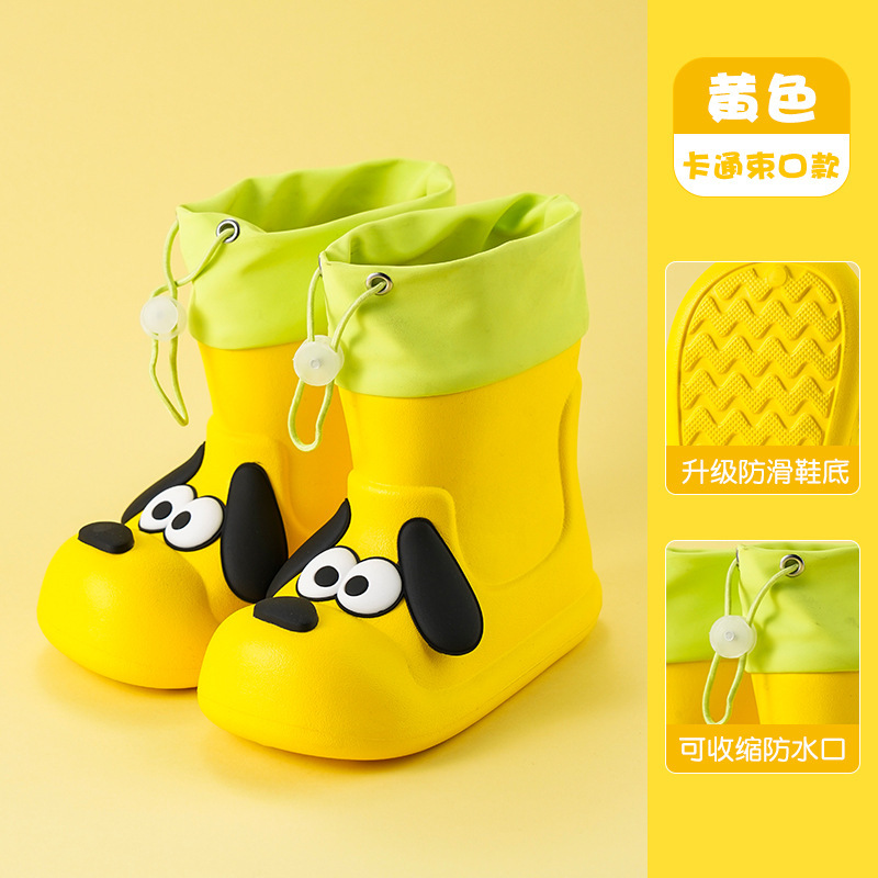 Children's Rain Boots Eva Kidsren's Lightweight Waterproof Rain Boots Baby Water Shoes Non-Slip Small and Medium-Sized Kidsren's Dog Ultra-Light Rain Boots