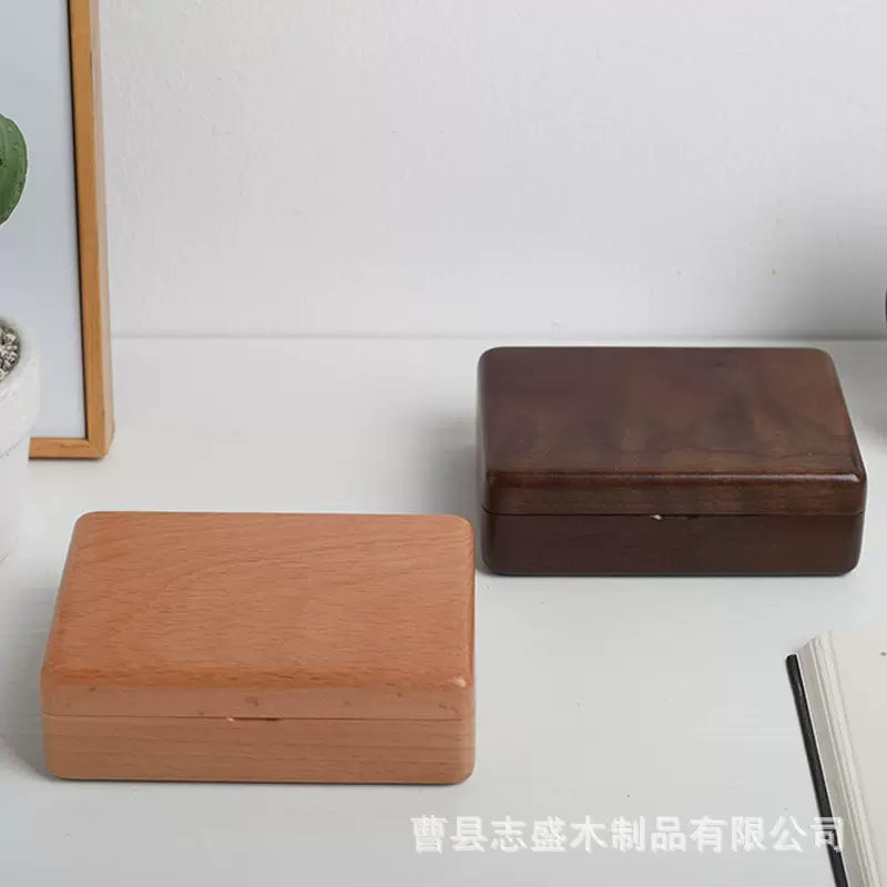 木质首饰盒 首饰分类收纳盒 小镜子化妆盒 便携首饰收纳盒