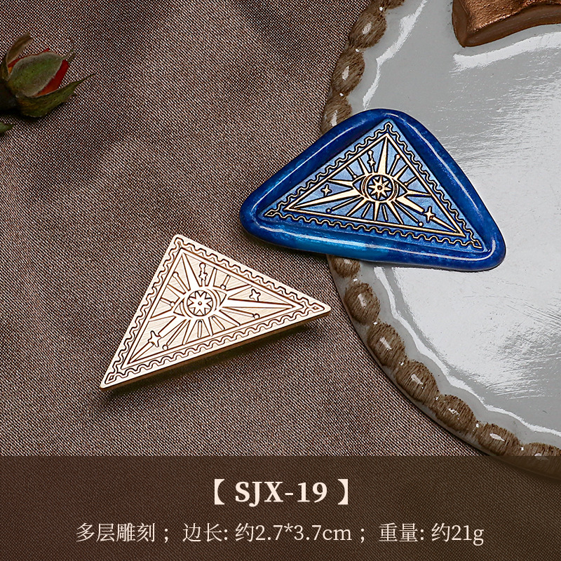 Fábrica directa fuego pintura sello cobre cabeza triángulo fuego pintura cera vintage Rosa tallada sellado cera mano cuenta regalo