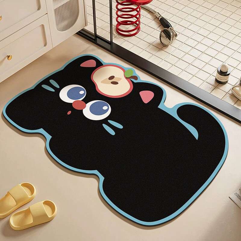 Hard Diatomaceous Earth Quick-Drying Floor Mat for Bathroom Entrance, Water-Absorbent Non-Slip Foot Mat for Restroom Toilet Small Carpet Hard Diatomaceous Earth Quick-Drying Floor Mat for Bathroom Entrance, Water-Absorbent Non-Slip Foot Mat for Restroom Toilet Small Carpet