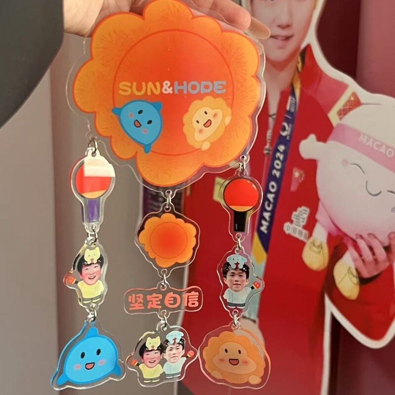 Acrylic Cute Keychain and Backpack Pendant Featuring Sun Yingsha and Wang Chuqin from Xiaohongshu Acrylic Cute Keychain and Backpack Pendant Featuring Sun Yingsha and Wang Chuqin from Xiaohongshu