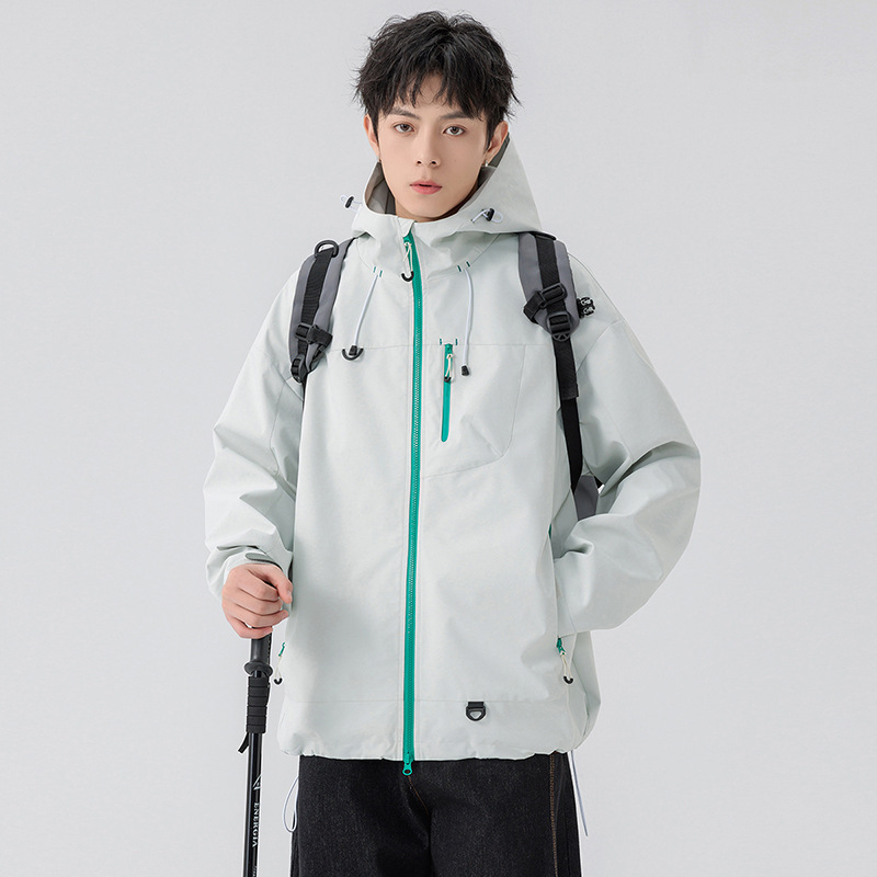 NASA纯色山系户外防风防水冲锋外套情侣款春季新款潮牌登山服夹克|undefined