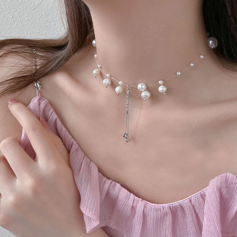 Sweet Tassel Imitation Pearl Alloy Plating Women's Necklace display picture 3