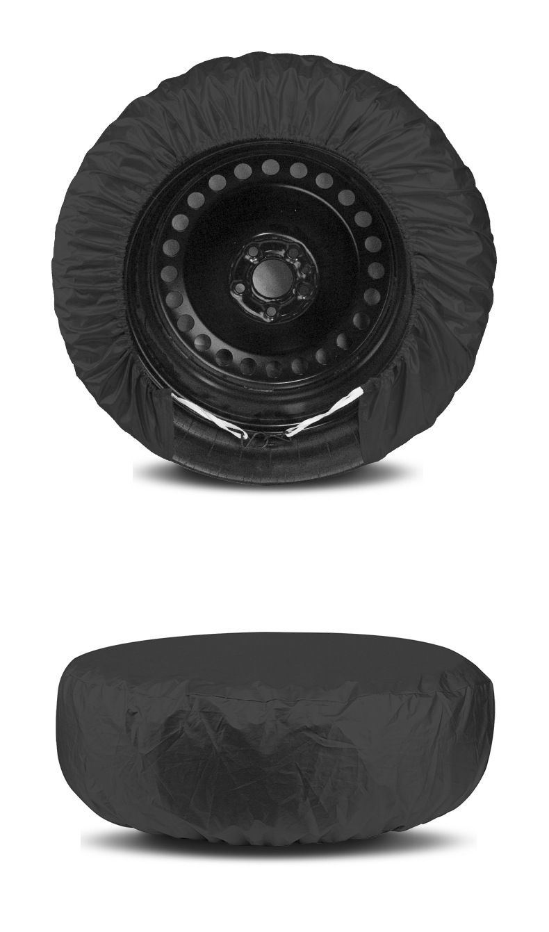 Cross-Border Car Tire Cover with Windproof Hook, Universal Tire Cover, 190t Polyester Taffeta, Sun Protection, Waterproof Spare Tire Cover