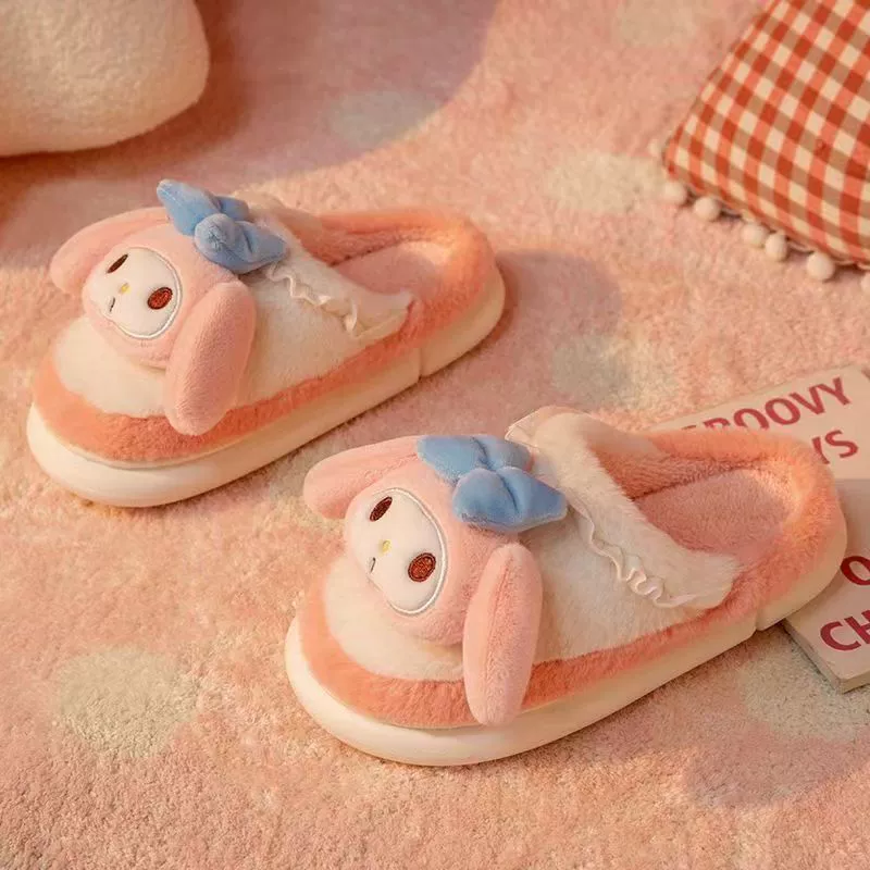 Cute keep warm winter non-slip slippers for students