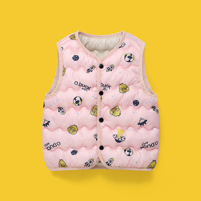 Comercio exterior transfronterizo, nuevo modelo 822, chaleco infantil con diseño de patito amarillo, ropa infantil, chaleco cálido de algodón para bebés image 4