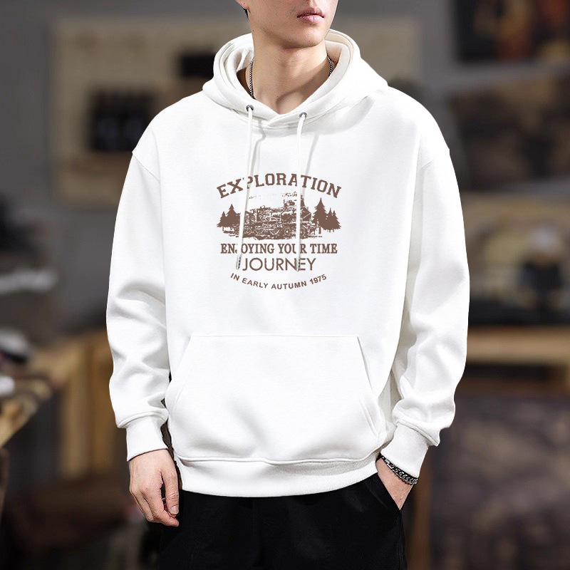 Chaqueta de impresión de moda masculina primavera y otoño adolescente suelta con capuz camiseta de fondo de moda de hombre chaqueta de estudiante