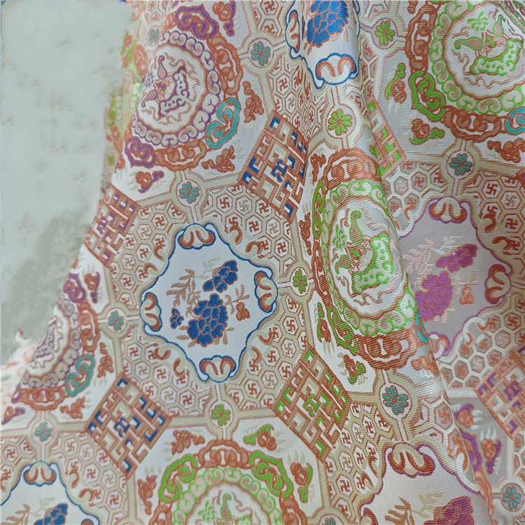 GMA61#订炫彩多色几何提花  新中式国风女装衬衫连衣裙马甲手作布