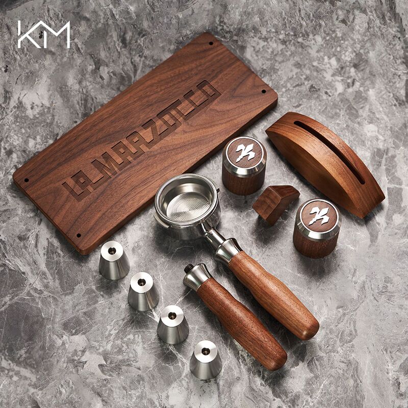Hot mom coffee machine handle accessories solid wood kit La Marzocco MINI metal side Walnut 12 piece set