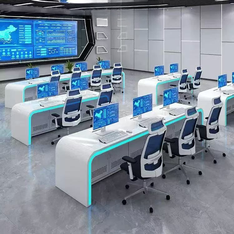Modern Painted Monitoring Console, Operation Console, Command Center Console, Multimedia Light Luxury Computer Desk, Conference Table