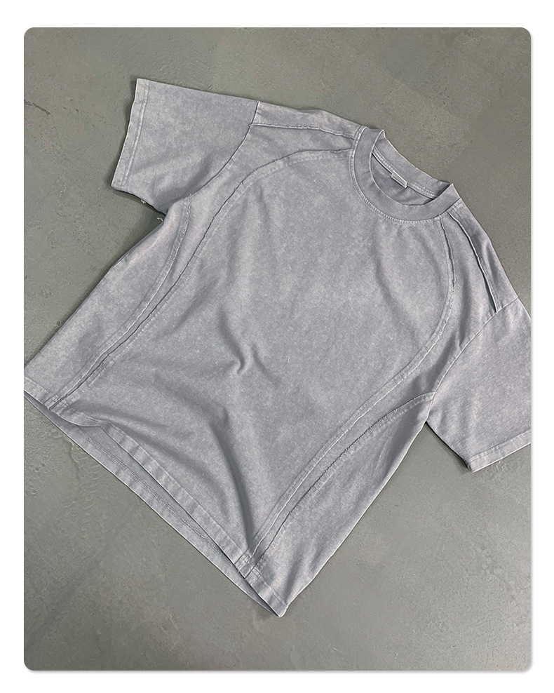 T-shirt uomo a maniche corte in cotone effetto snow-wash_voghion.com