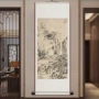 松溪石壁丝绸卷轴挂画