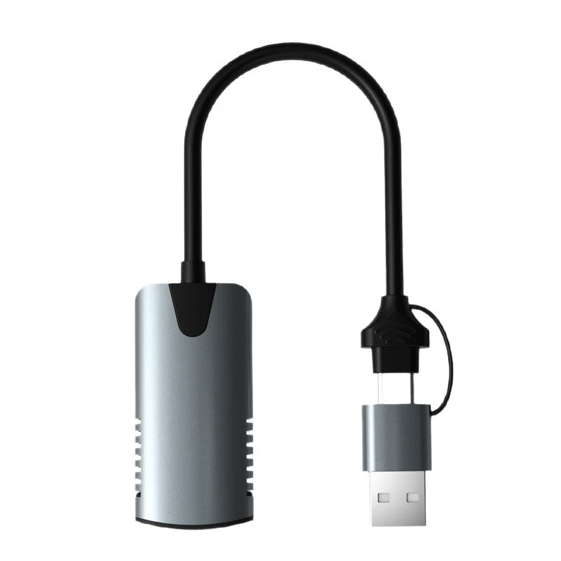Карта захвата HDMI на USB с двумя разъёмами, алюминиевый корпус, для игрового стрима, Type-C HD видеосборщик 4K