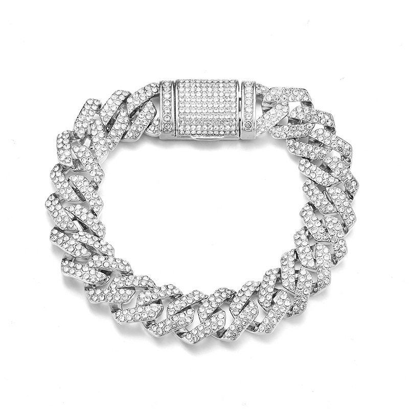 Herren Cuban Link Diamantkette, Hip-hop Schmuckhalskette_voghion.com