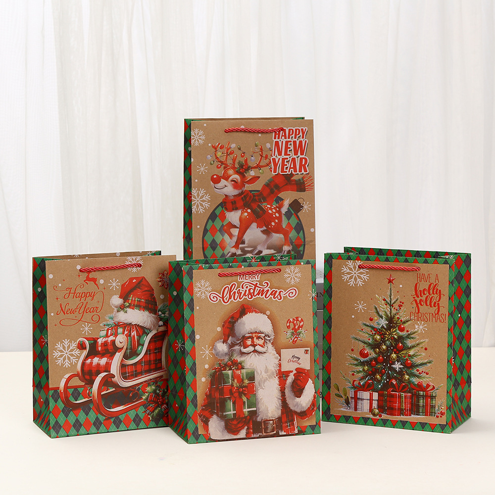 印花文字手提袋祝福购物袋批发糖果包装袋外卖打包袋圣诞节手提袋