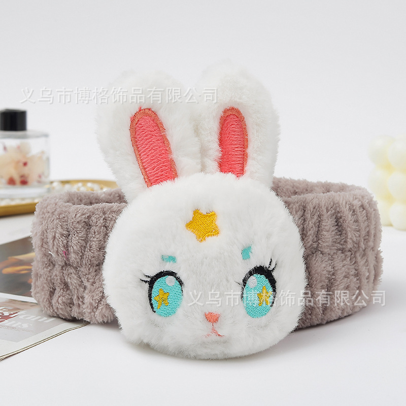 2023 nuevo estilo banda de pelo dibujos animados lindo conejito pelo banda chica corazón cara lavado maquillaje máscara adecuado