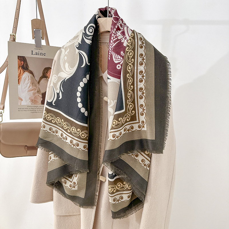 Viaje fuera del estilo nacional retró nicho delgado chal primavera nicho sentido de diseño 130 remoción de la toalla impresa cuadrada