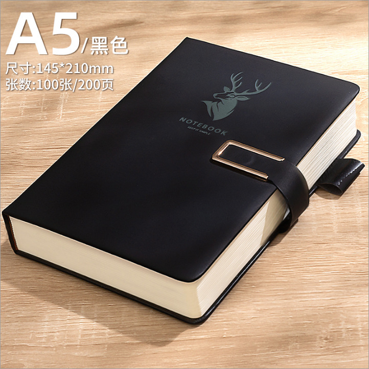 Cuadernos para negocios transfronterizos personalizables con impresión de logotipo, con cierre, apariencia de alta calidad, páginas gruesas, ideales para reuniones de alto nivel.