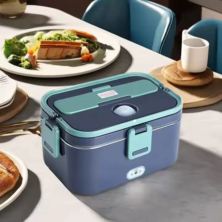 跨境亚马逊免注水电热饭盒可插电加热餐盒车载不锈钢保温自热饭盒