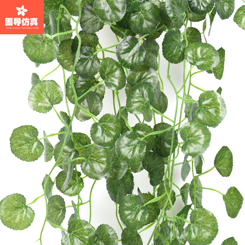仿真壁掛葡萄葉裝飾遮擋掛牆綠植仿真吊籃綠蘿塑料假藤條壁掛植物